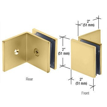 CRL Fixed Panel Square Clamp With Large Leg SGC039SB