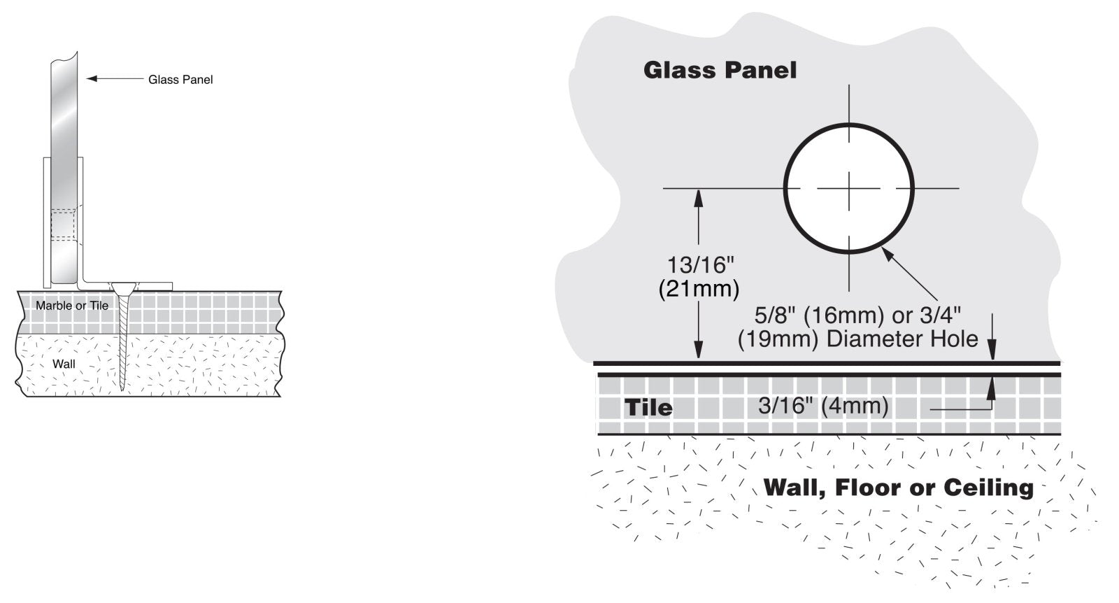 CRL Fixed Panel Square Clamp With Small Leg SGC0370RB