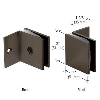 CRL Fixed Panel Square Clamp With Small Leg SGC0370RB