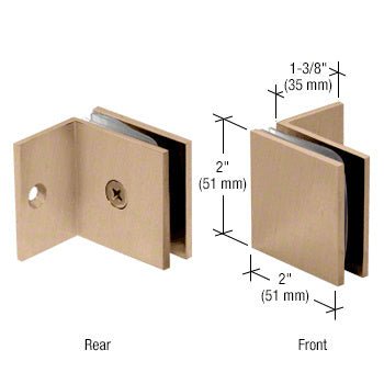 CRL Fixed Panel Square Clamp With Small Leg SGC037BBRZ