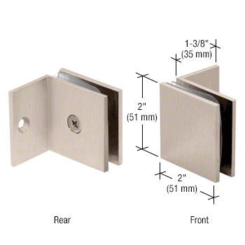 CRL Fixed Panel Square Clamp With Small Leg SGC037BN