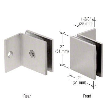 CRL Fixed Panel Square Clamp With Small Leg SGC037BR