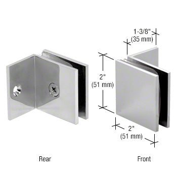 CRL Fixed Panel Square Clamp With Small Leg SGC037CH