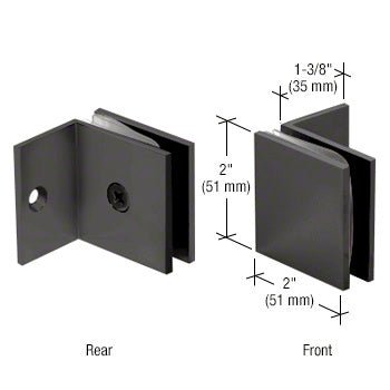 CRL Fixed Panel Square Clamp With Small Leg SGC037MBL