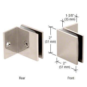 CRL Fixed Panel Square Clamp With Small Leg SGC037PN