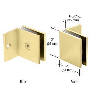 CRL Fixed Panel Square Clamp With Small Leg SGC037SB