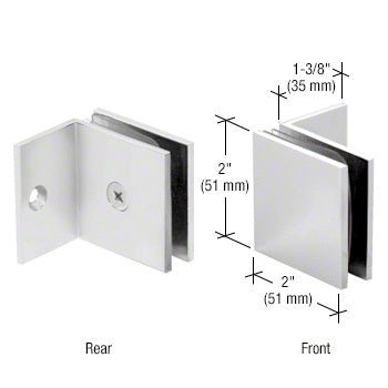 CRL Fixed Panel Square Clamp With Small Leg SGC037SC