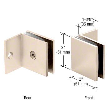 CRL Fixed Panel Square Clamp With Small Leg SGC037SN