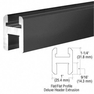 CRL Flat/Flat Profile Deluxe Shower Door Header Kit - 95" SQH980MBL