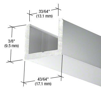 CRL Frameless Shower Door Aluminum Regular U - Channel for Thick Glass - 95" SDCR12BA