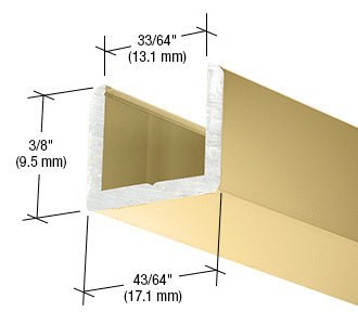 CRL Frameless Shower Door Aluminum Regular U - Channel for Thick Glass - 95" SDCR12BGA