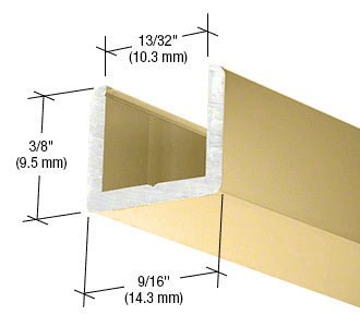 CRL Frameless Shower Door Aluminum Regular U - Channel for Thick Glass - 95" SDCR38BGA