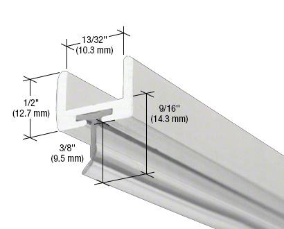 CRL Frameless Shower Door Aluminum U - Channel with Wipe for Glass SDW38BA