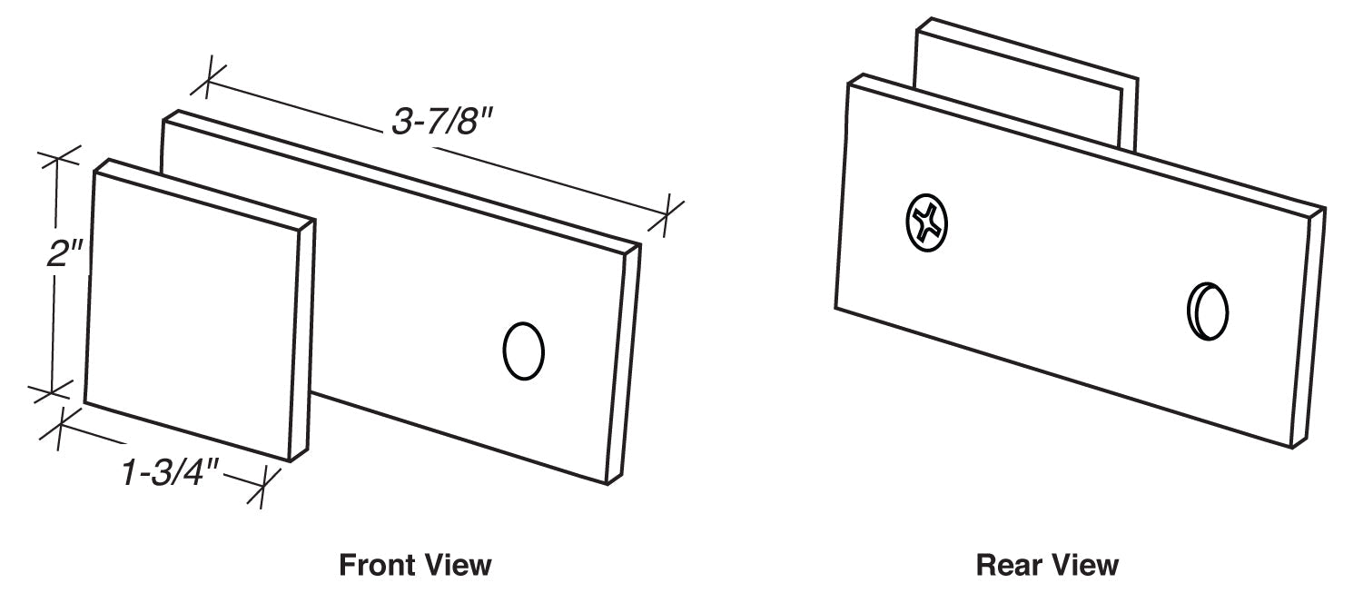 Structure Glass Solutions GCN - 2 No Fabrication Fixed Panel Glass Clamp for 3/8" Thick Glass Only GCN - 2 - Brushed Nickel