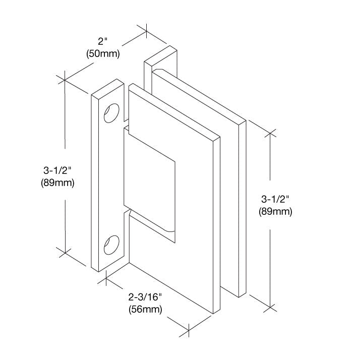 CRL Geneva 037 Series Wall Mount 'H' Back Plate Hinge GENH0370RB