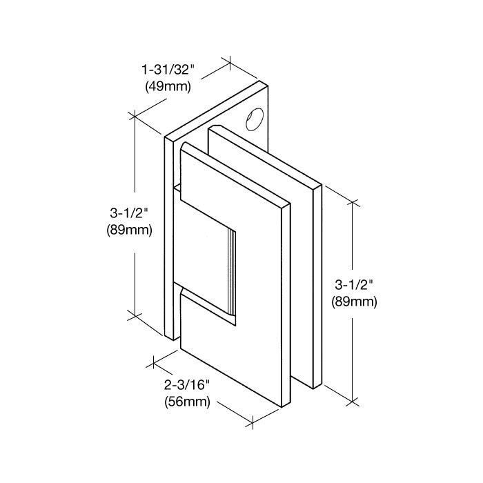 CRL Geneva 044 Series Wall Mount Offset Back Plate Hinge GEN0440RB