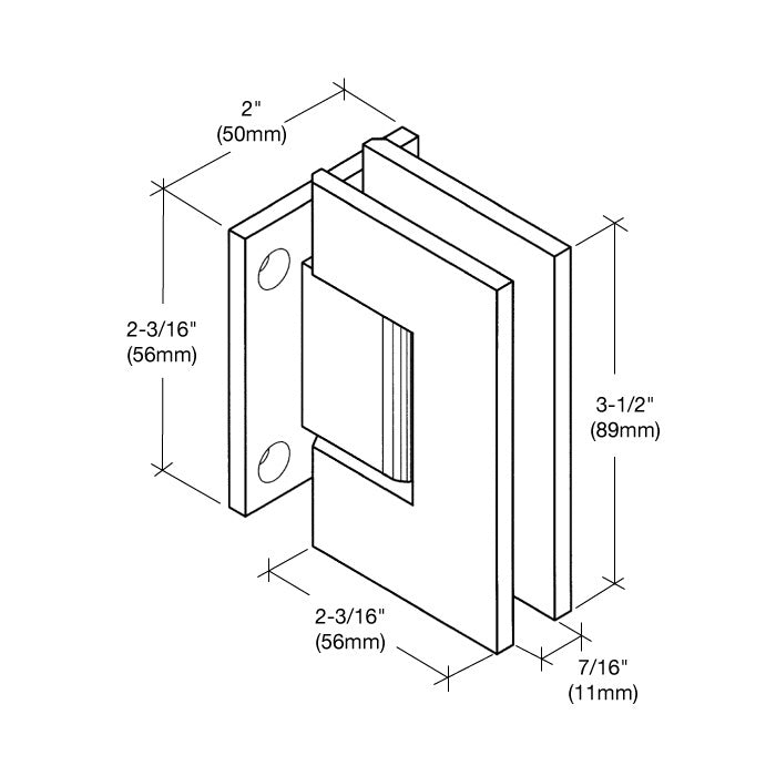 CRL Geneva 074 Series Wall Mount Short Back Plate Hinge GEN0740RB