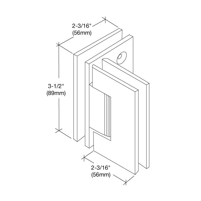 CRL Geneva 092 Series 90 Degree Glass - to - Glass Hinge GEN0920RB