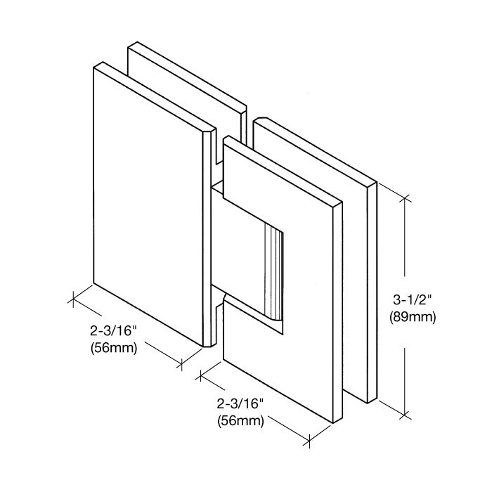 CRL Geneva 180 Series 180 Degree Glass - to - Glass Standard Hinge GEN1800RB