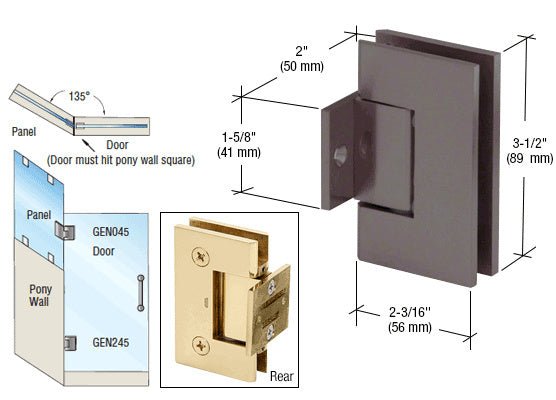 CRL Geneva 245 Series 135 Degree Pony Wall Mount Hinge GEN2450RB