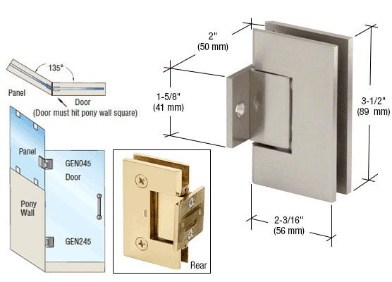 CRL Geneva 245 Series 135 Degree Pony Wall Mount Hinge GEN245BN