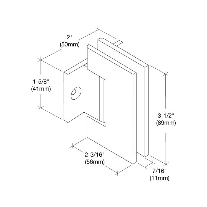 CRL Geneva 280 Series 180 Degree Pony Wall Mount Hinge GEN2800RB