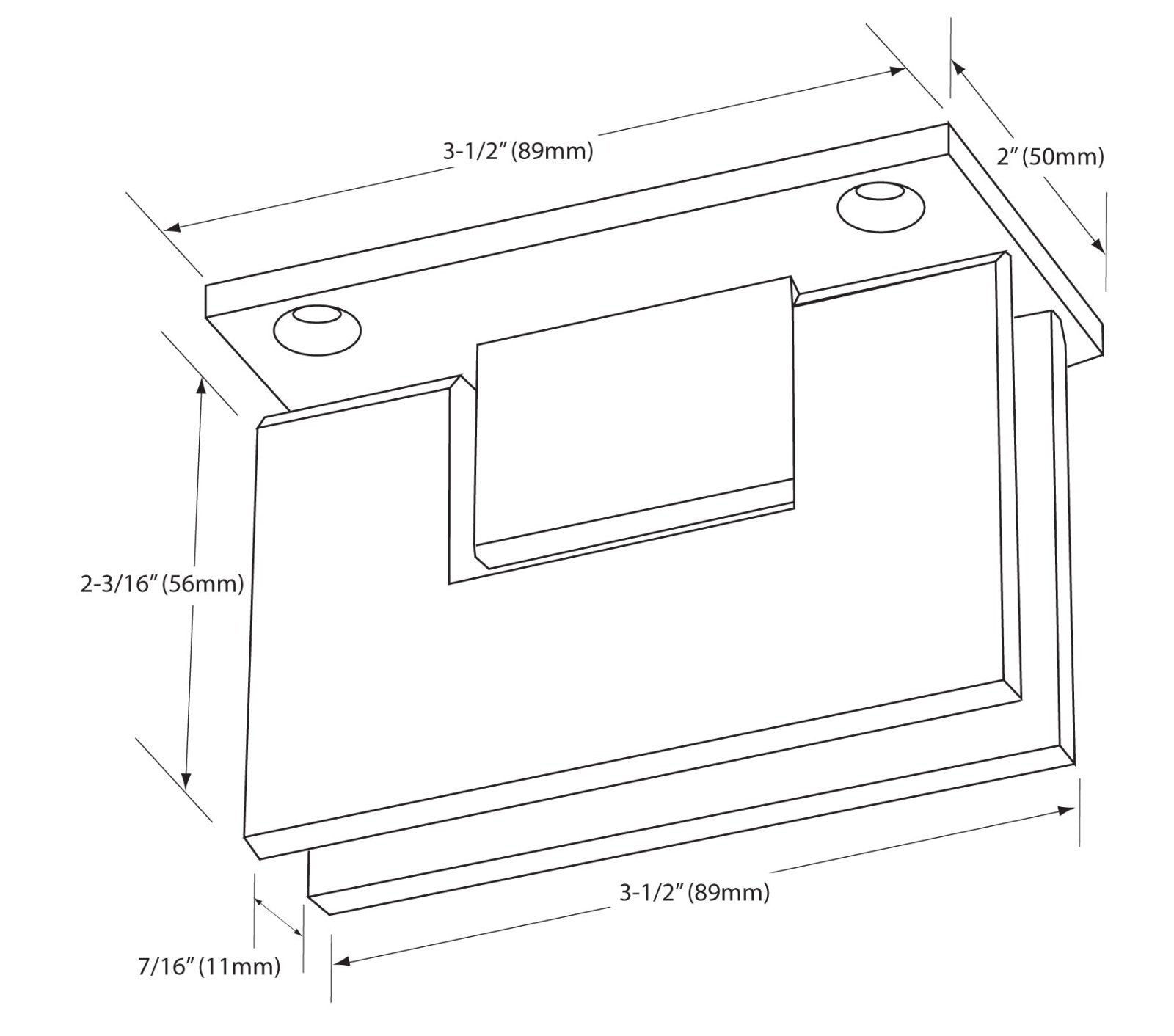 CRL Geneva 3 - Point Movable Square Style Transom Clamp GTC0370RB