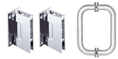 CRL Geneva Hinge Set with 6 Inch Pull - Handle GENS3CH