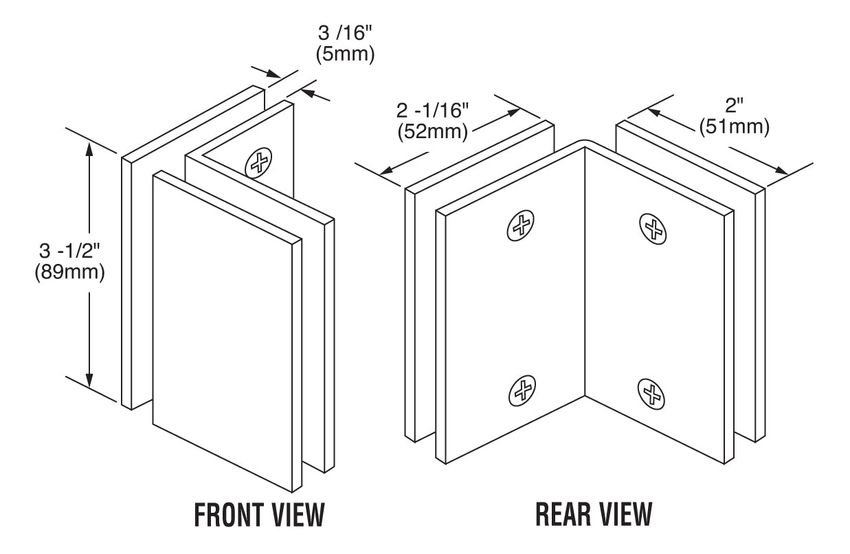 CRL Geneva Series Glass - to - Glass Bracket GE0900RB