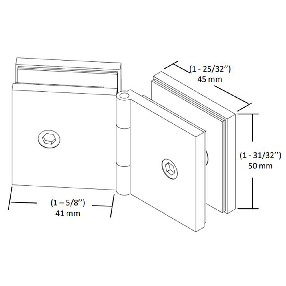 Richelieu Hardware Glass - to - Glass Adjustable Clamp - Square SC1ASQG195