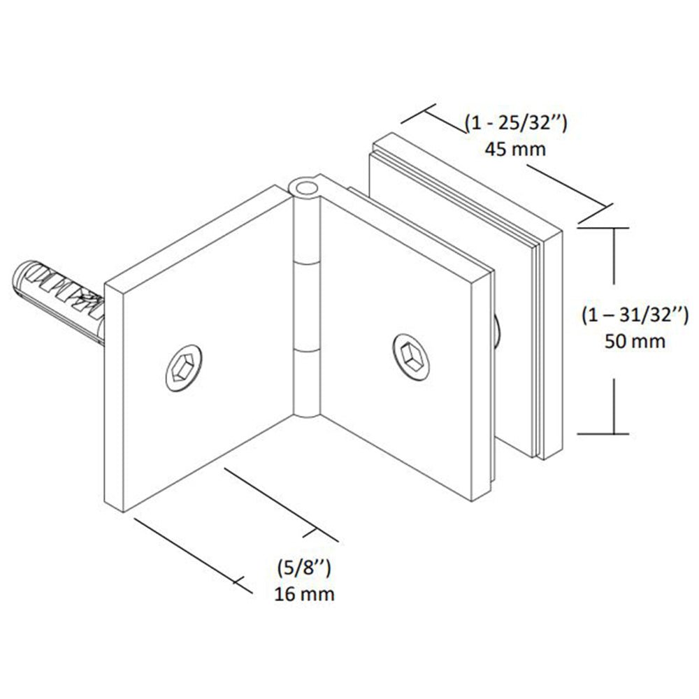 Richelieu Hardware Glass - to - Wall Adjustable Clamp - Square SC1ASQW195