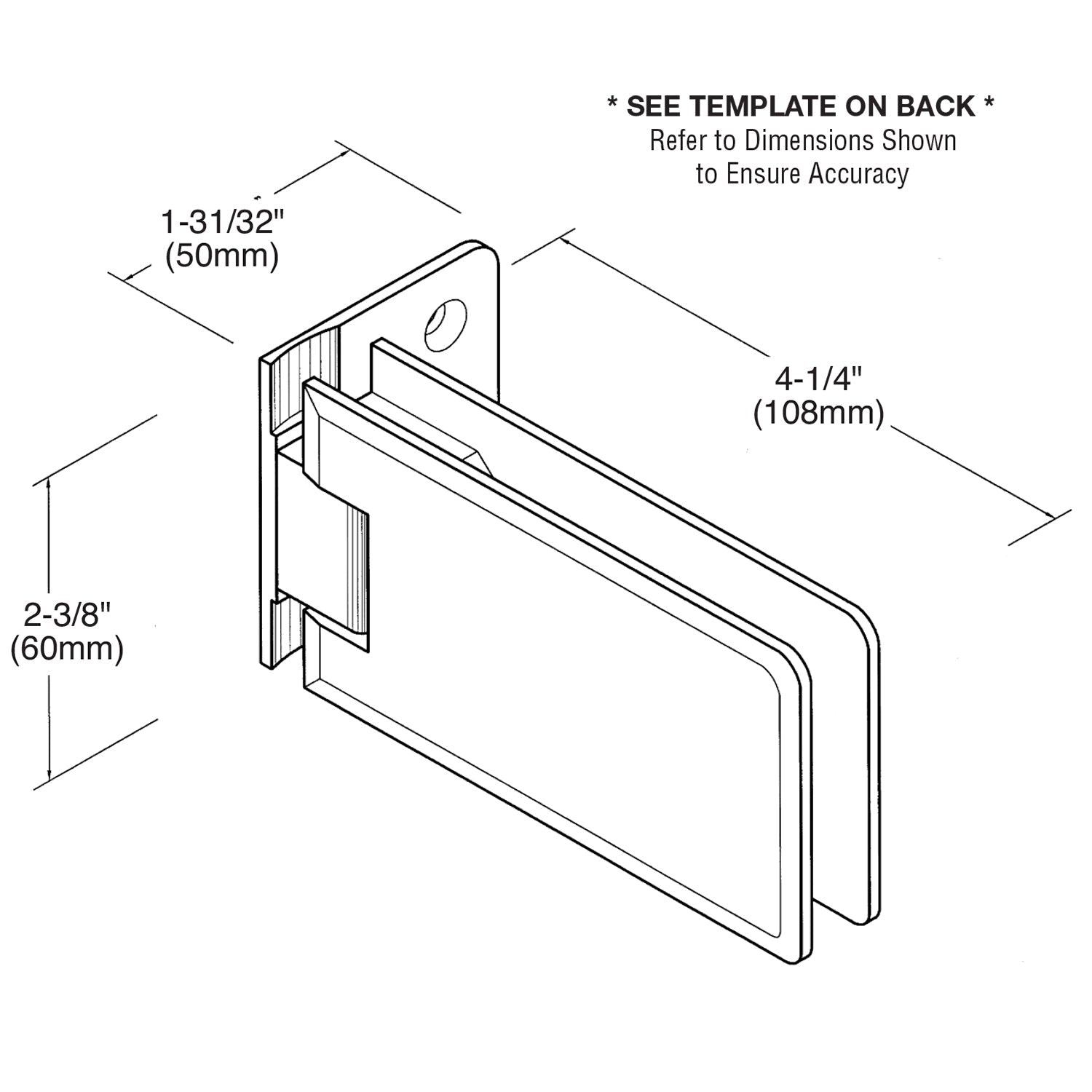 CRL Grande 044 Series Wall Mount Offset Back Plate Hinge GRA0440RB