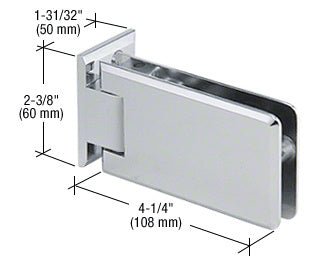 CRL Grande 044 Series Wall Mount Offset Back Plate Hinge GRA044CH