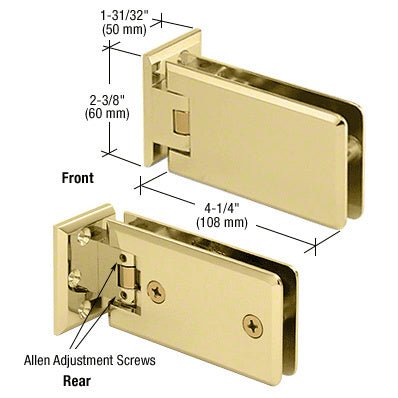 CRL Grande Series Adjustable Wall Mount Offset Back Plate Hinge GRA344BR