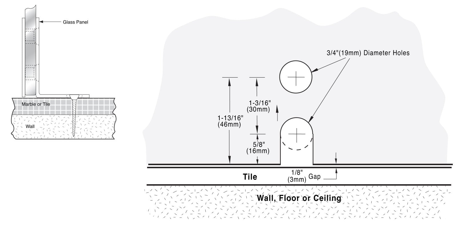 CRL Grande Series Wall Mount Bracket GR90SBN