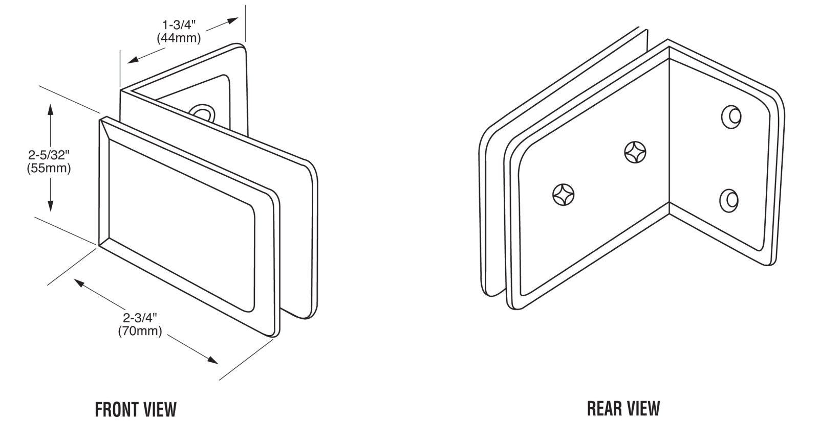 CRL Grande Series Wall Mount Bracket GR90SBN