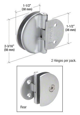 CRL Half Round Light Duty Frameless Shower Door Wall Mount Hinge EH184