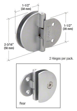 CRL Half Round Light Duty Frameless Shower Door Wall Mount Hinge EH185