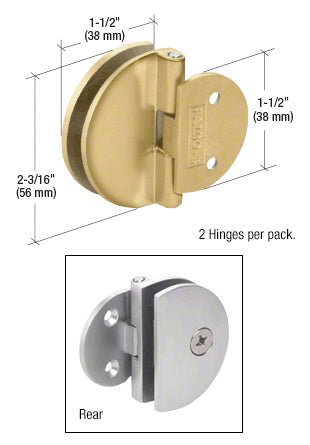 CRL Half Round Light Duty Frameless Shower Door Wall Mount Hinge EH186