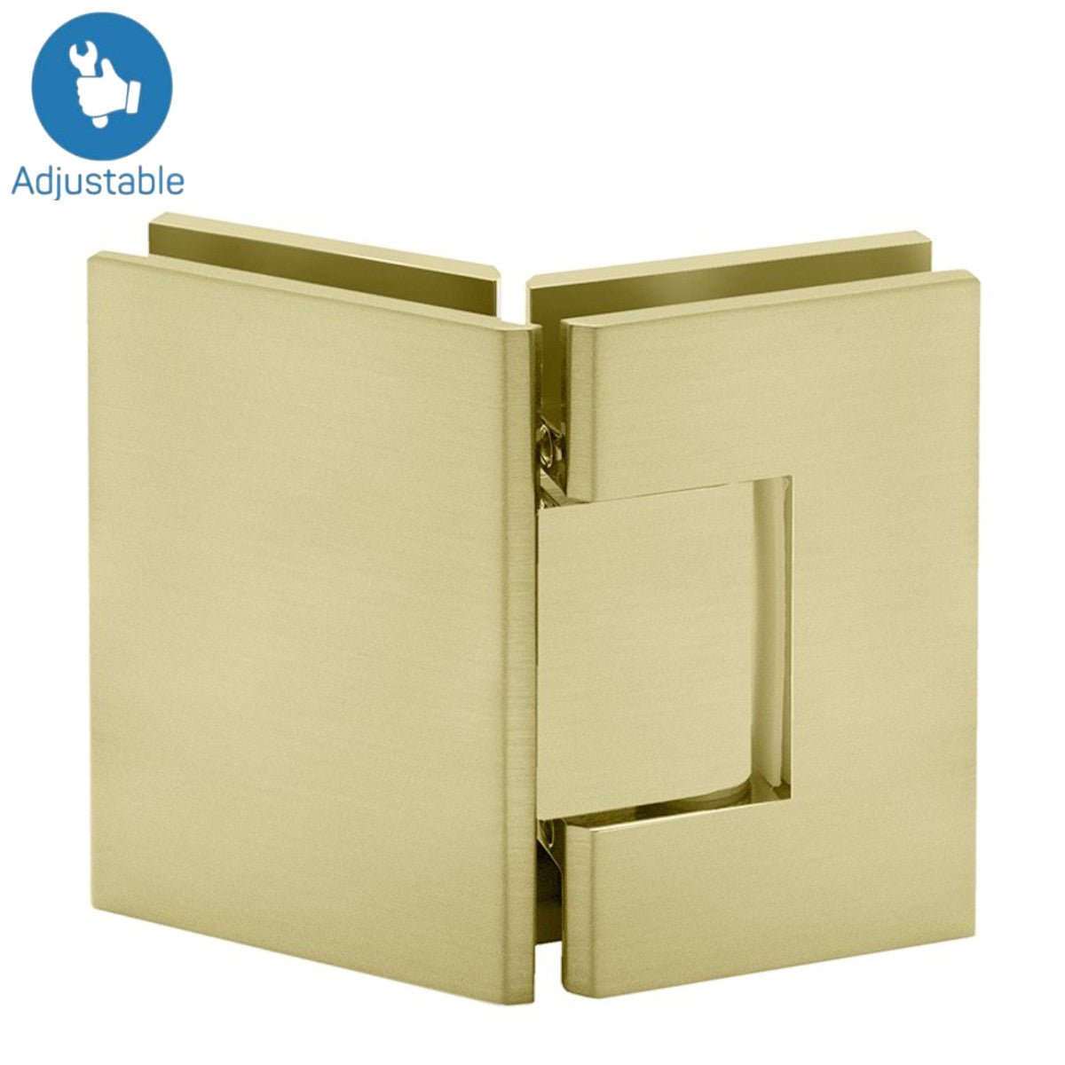 Structure Glass Solutions Heavy Duty 135° Glass to Glass Adjustable Hinge SUP - 135 - AJ - Brushed Bronze