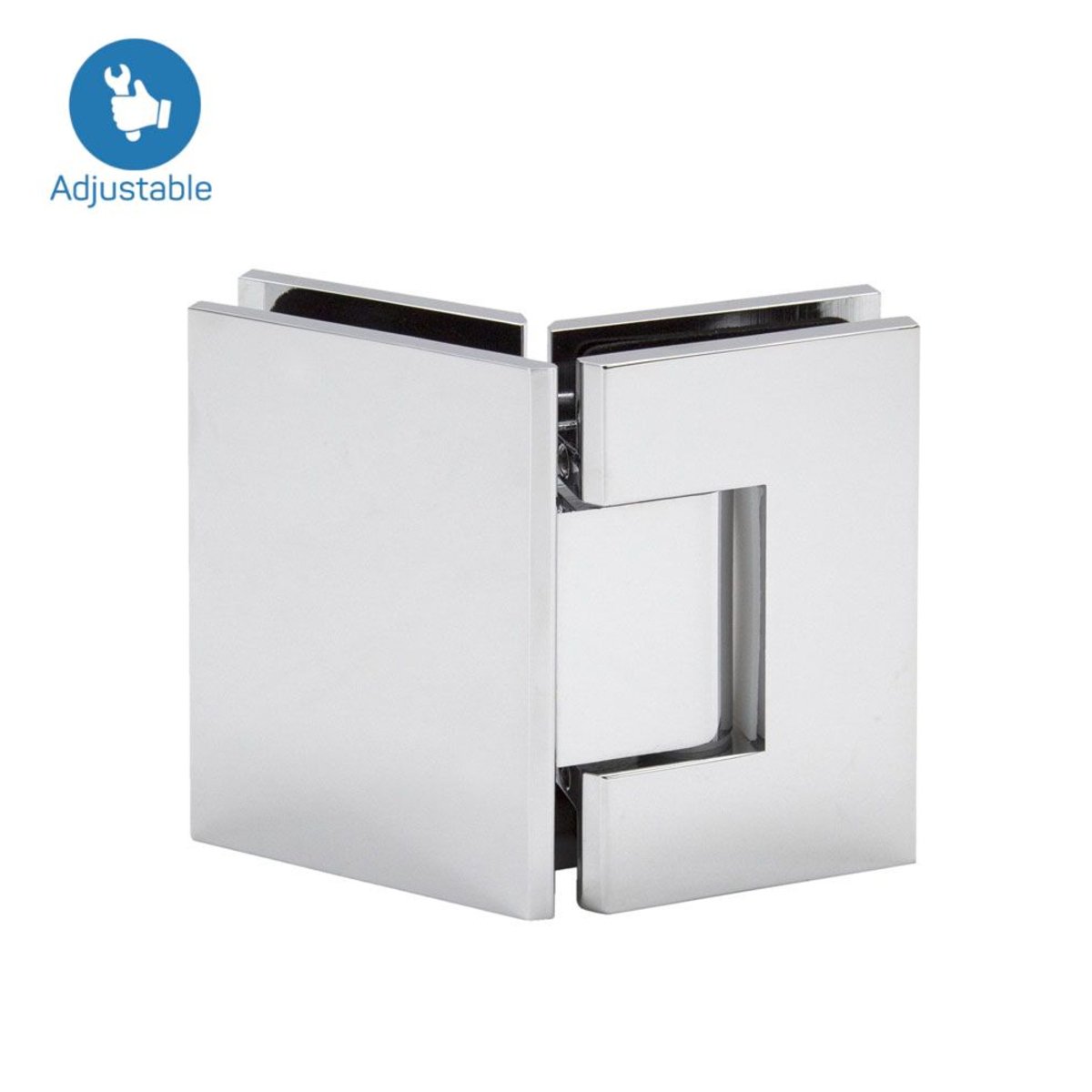 Structure Glass Solutions Heavy Duty 135° Glass to Glass Adjustable Hinge SUP - 135 - AJ - Chrome