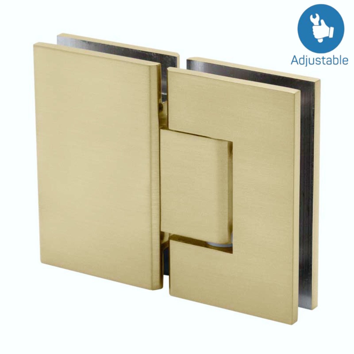 Structure Glass Solutions Heavy Duty 180° Glass to Glass Adjustable Hinge SUP - 180 - AJ - Brushed Bronze