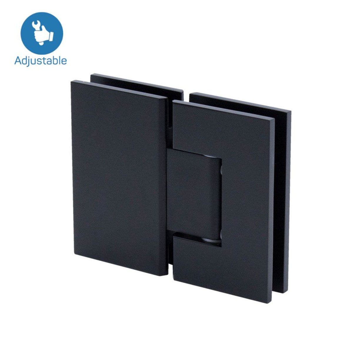 Structure Glass Solutions Heavy Duty 180° Glass to Glass Adjustable Hinge SUP - 180 - AJ - ORB - Matte Black