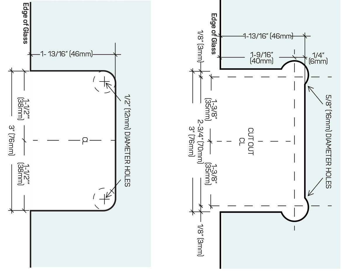 Structure Glass Solutions Heavy Duty 180° Glass to Glass Hinge SUP - 180 - Brushed Nickel