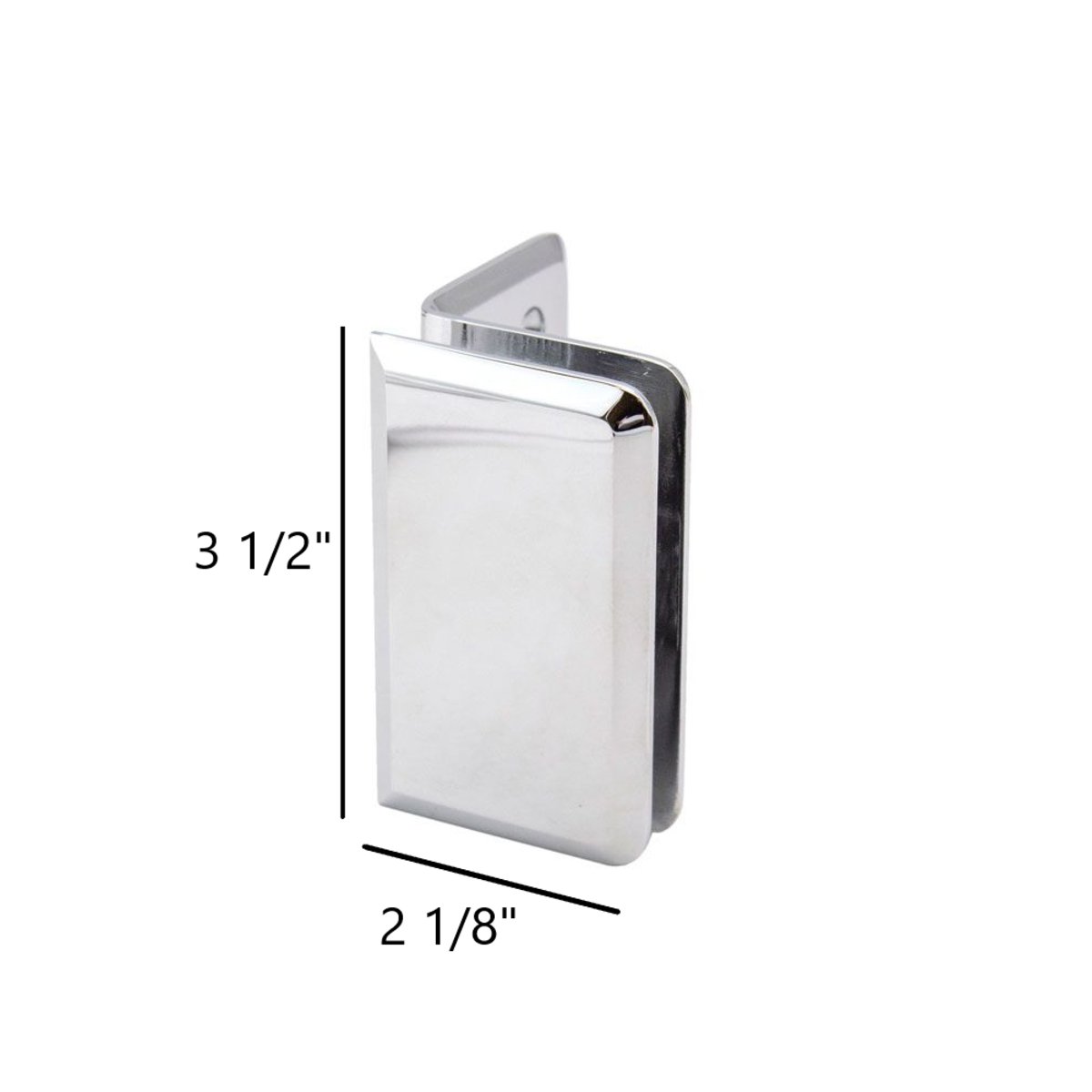 Structure Glass Solutions Heavy Duty 3 1/2" x 2 1/8" Beveled Glass Clamp GCB - 300 - Chrome