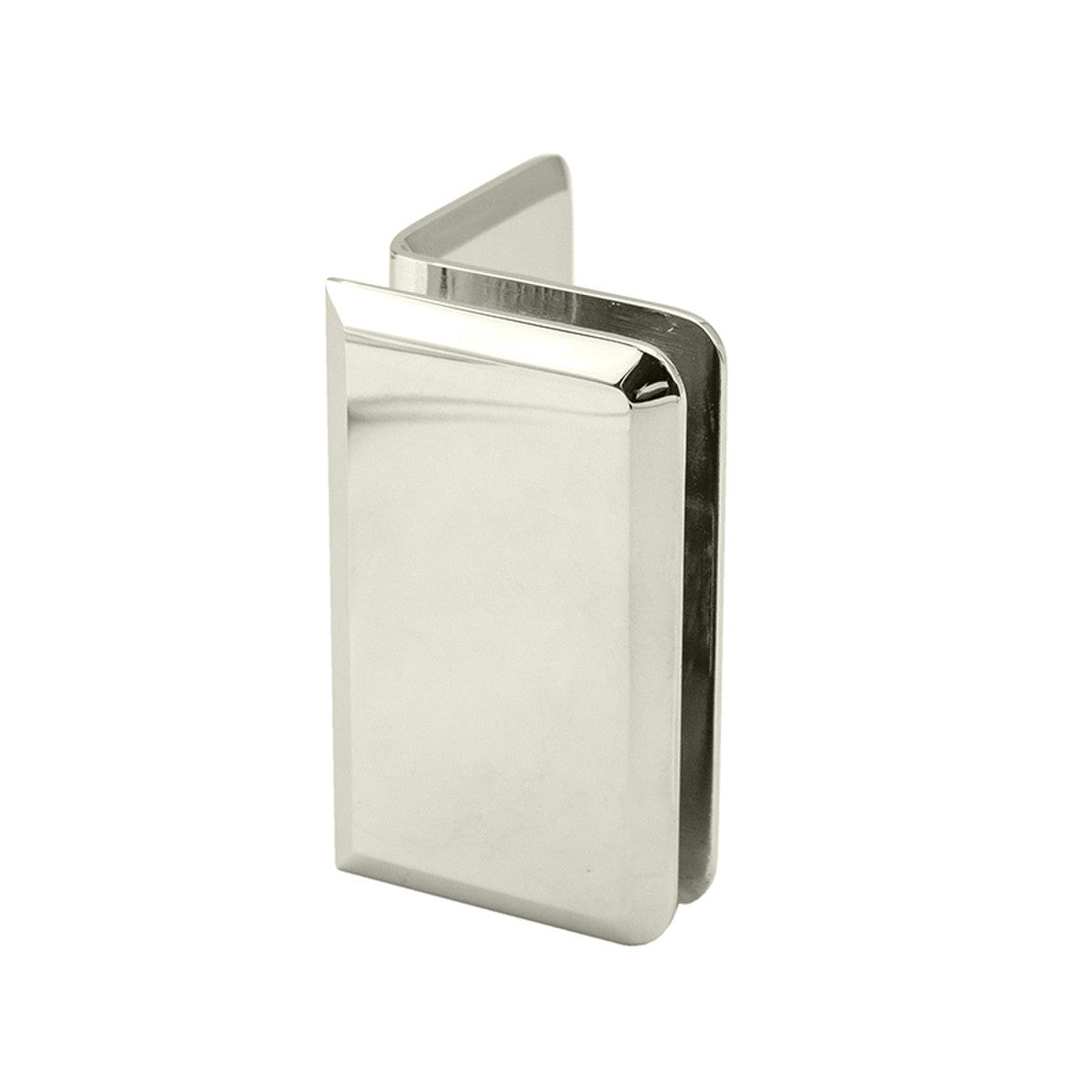 Structure Glass Solutions Heavy Duty 3 1/2" x 2 1/8" Beveled Glass Clamp GCB - 300 - Polished Nickel