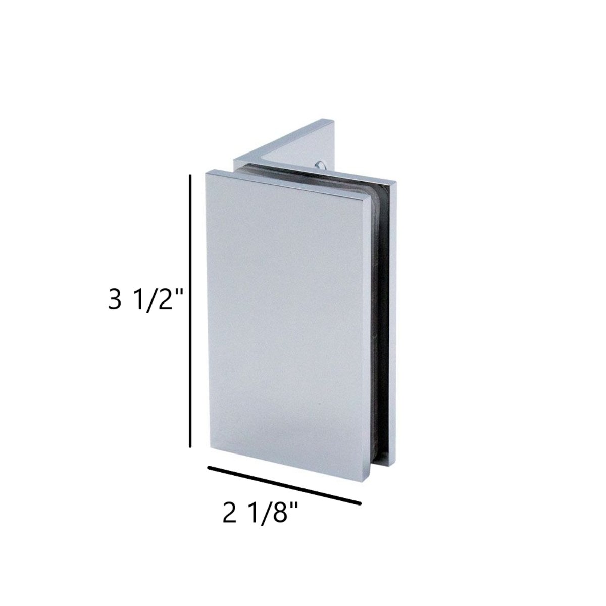 Structure Glass Solutions Heavy Duty 3 1/2" x 2 1/8" Square Edges Glass Clamp