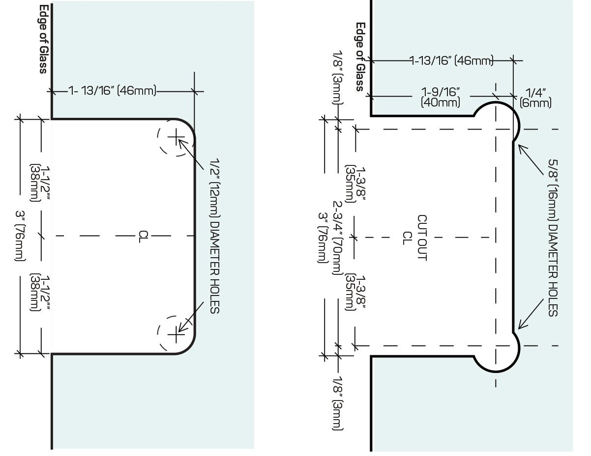 Structure Glass Solutions Heavy Duty Beveled 180° Glass to Glass Hinge SUPB - 180 - Brushed Nickel