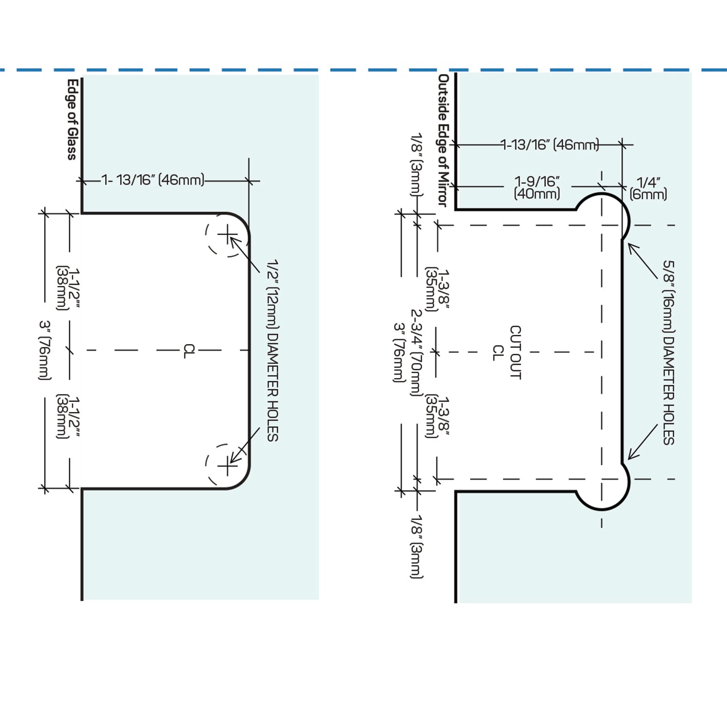 Structure Glass Solutions Heavy Duty Beveled Wall to Glass "H" Back Plate Adjustable Hinge SUPB - 112 - HP  AJ Brushed Bronze