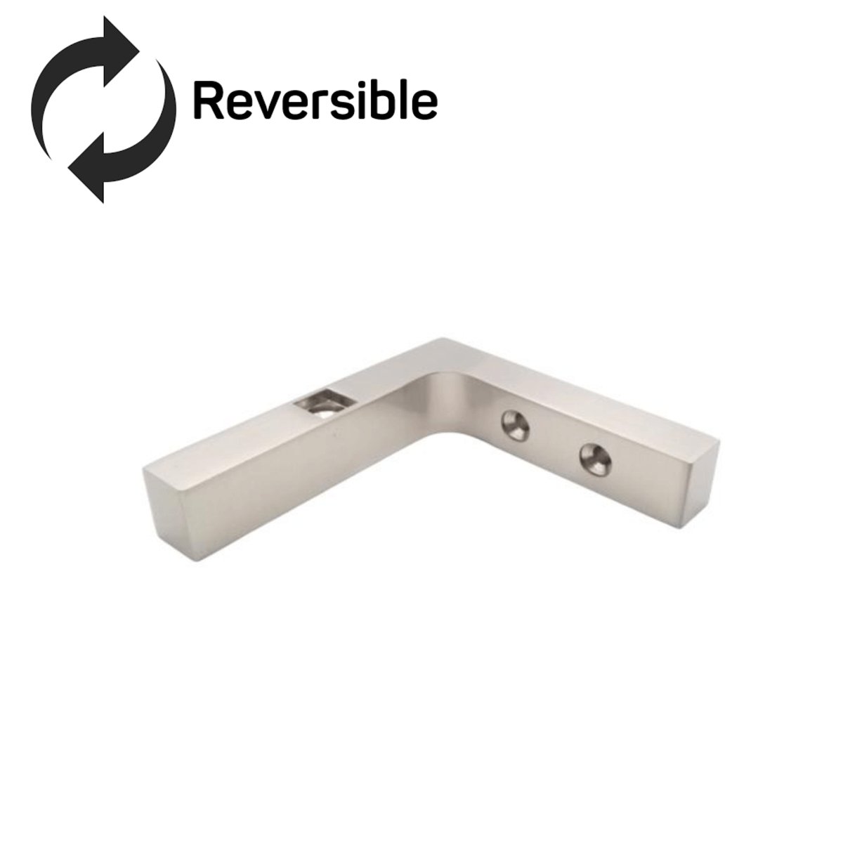 Structure Glass Solutions HEAVY DUTY Reversible Pivot Hinge Wall Mount Bracket LRG - 360 - RVL Bracket - Brushed Nickel